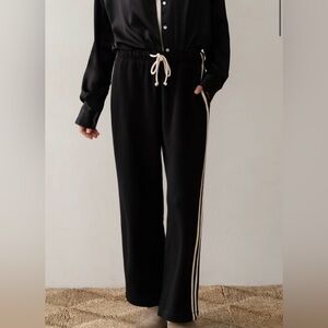 Donni. The eco-Terry stripe thermal pant in jet size M play condition